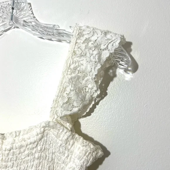 Anthropologie Maeve Anastasi Lace White Midi Dress - Picture 9 of 12